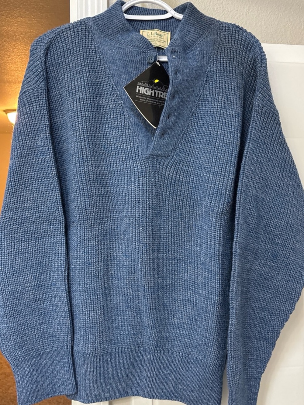 L.L. Bean Men’s Slate Blue Zip-Neck Knit Sweater